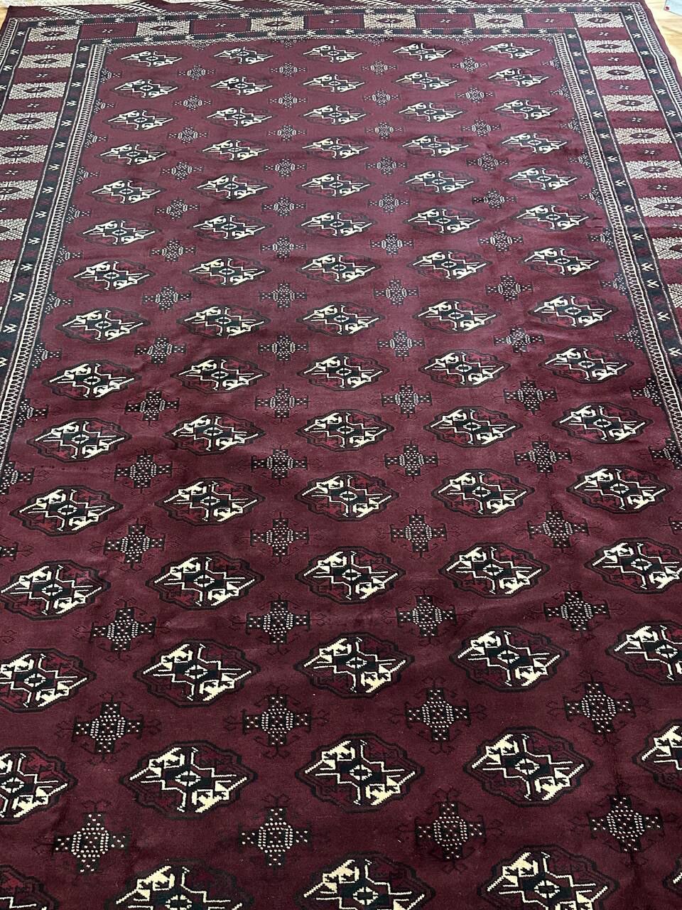 3.8x2.5M Chocolate Tone Turkoman Bokhara Rug - Image 5