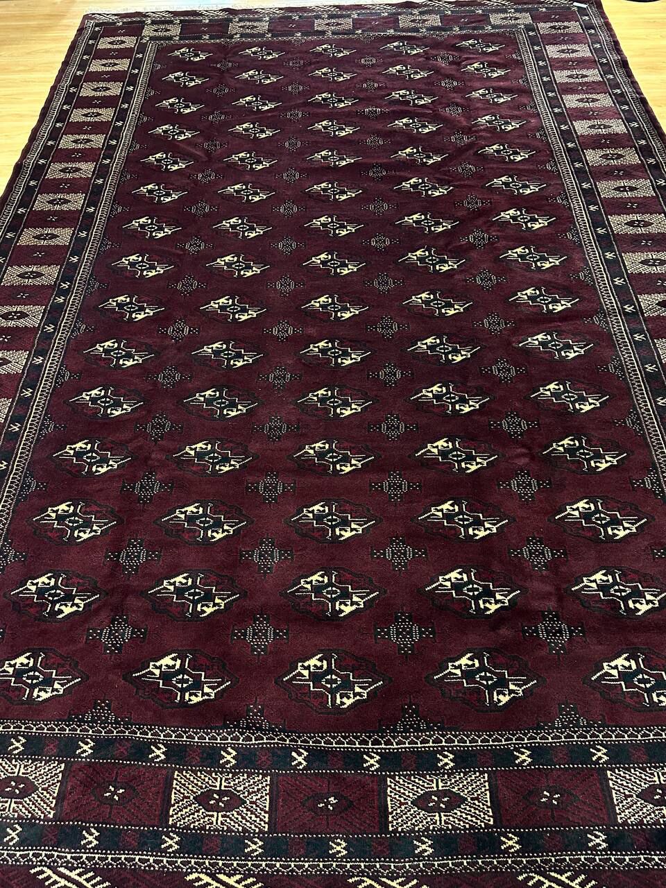 3.8x2.5M Chocolate Tone Turkoman Bokhara Rug - Image 8