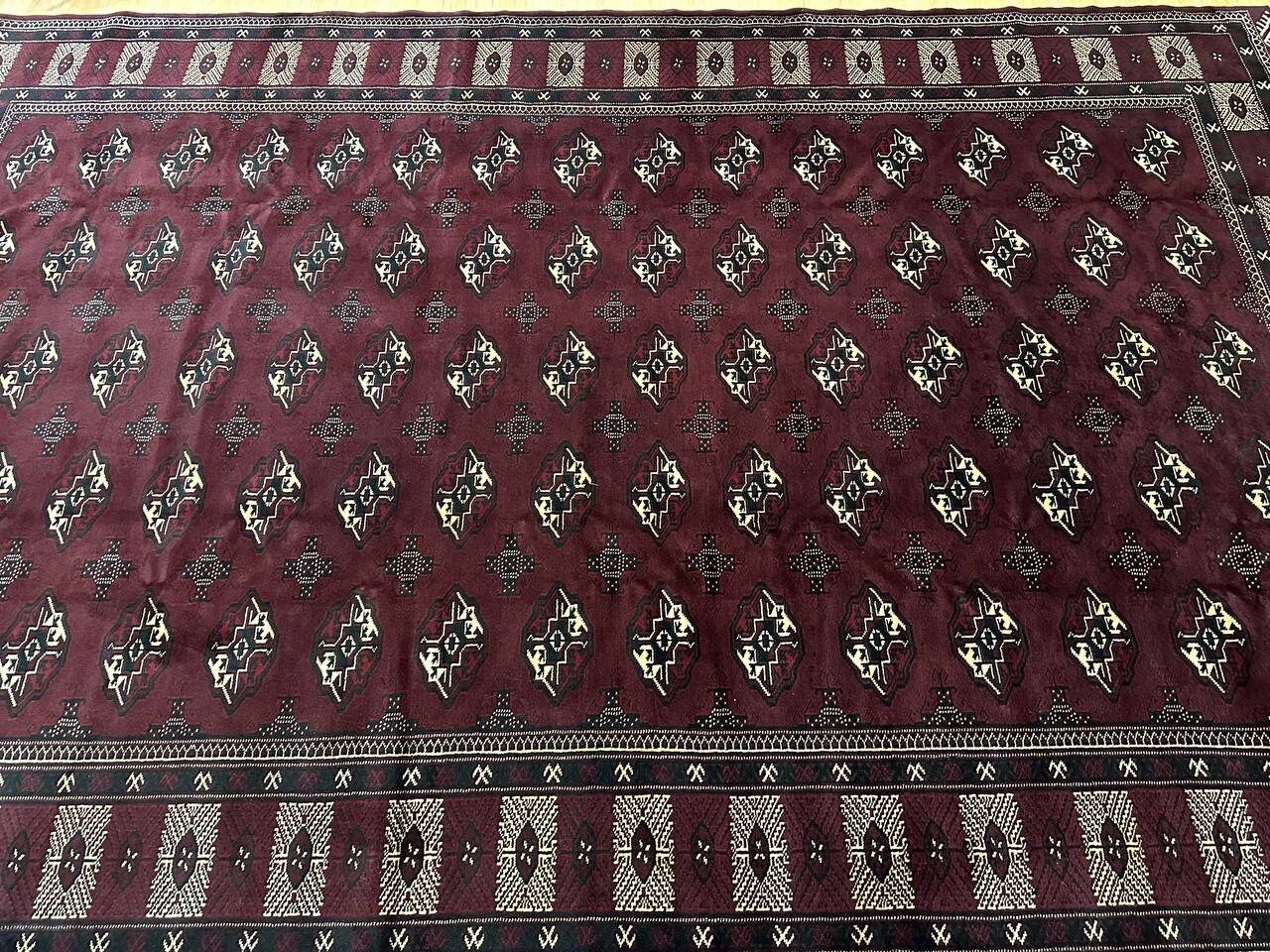 3.8x2.5M Chocolate Tone Turkoman Bokhara Rug - Image 3