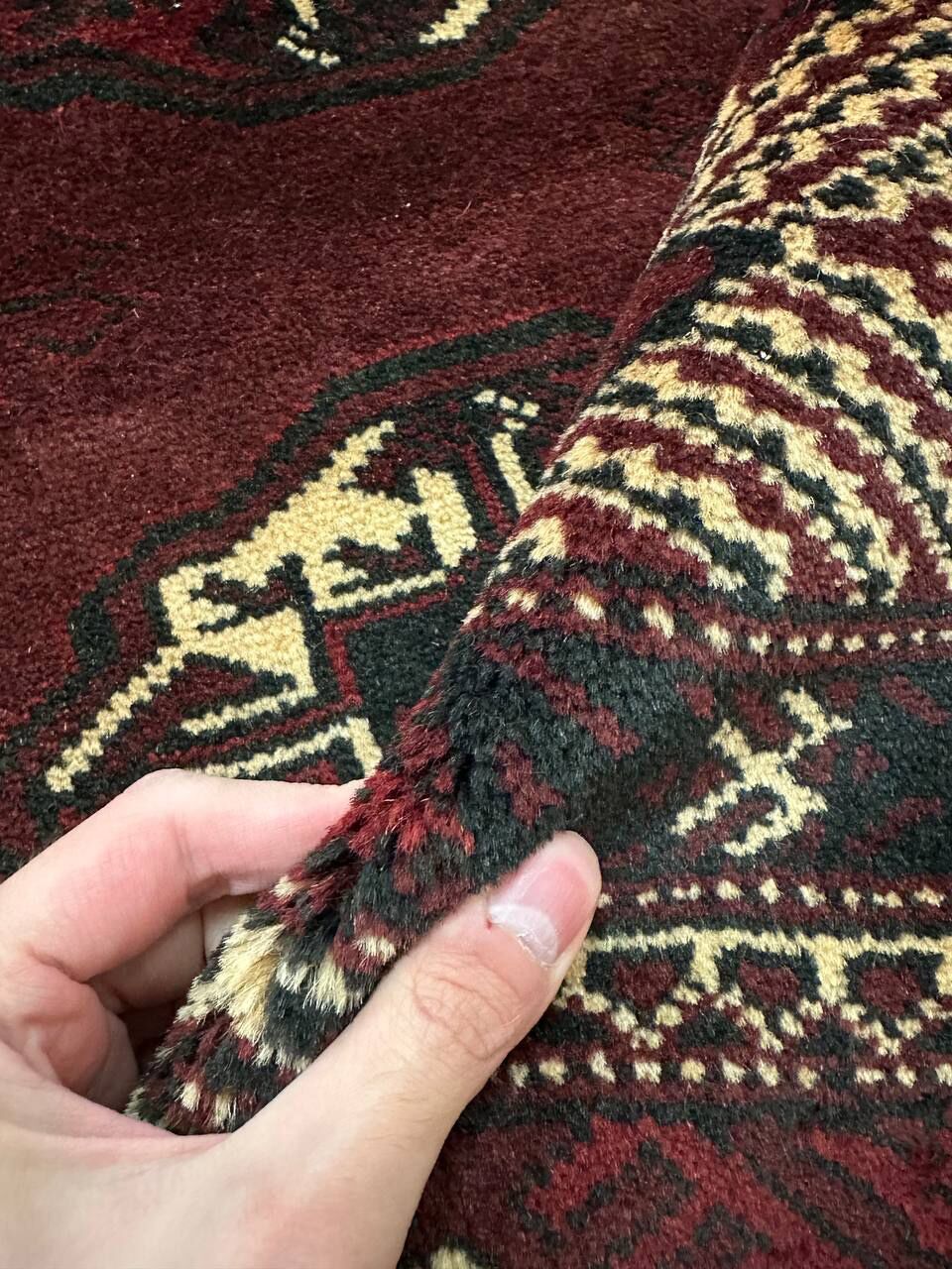 3.8x2.5M Chocolate Tone Turkoman Bokhara Rug - Image 10