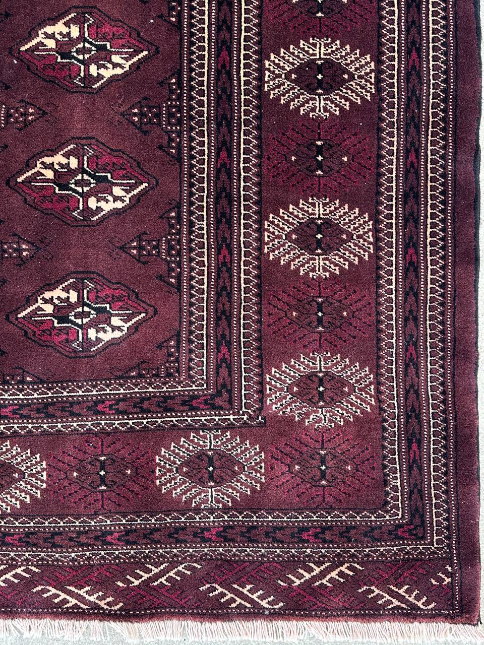 3.8x3M Chocolate Tone Turkoman Bokhara Rug - Image 5
