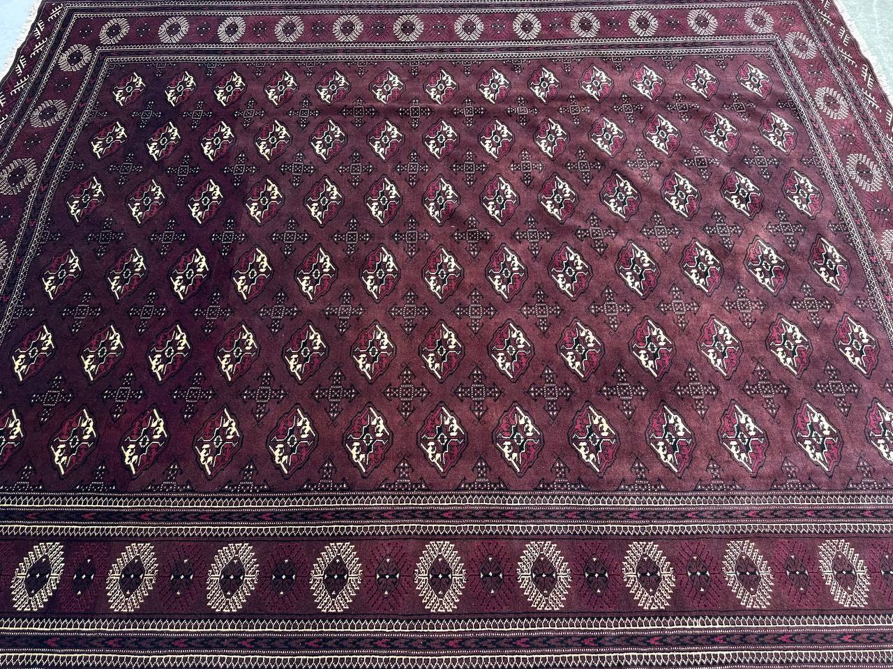 3.8x3M Chocolate Tone Turkoman Bokhara Rug - Image 3