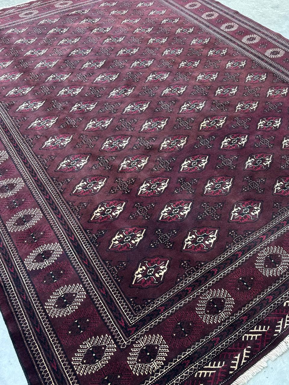 3.8x3M Chocolate Tone Turkoman Bokhara Rug - Image 2