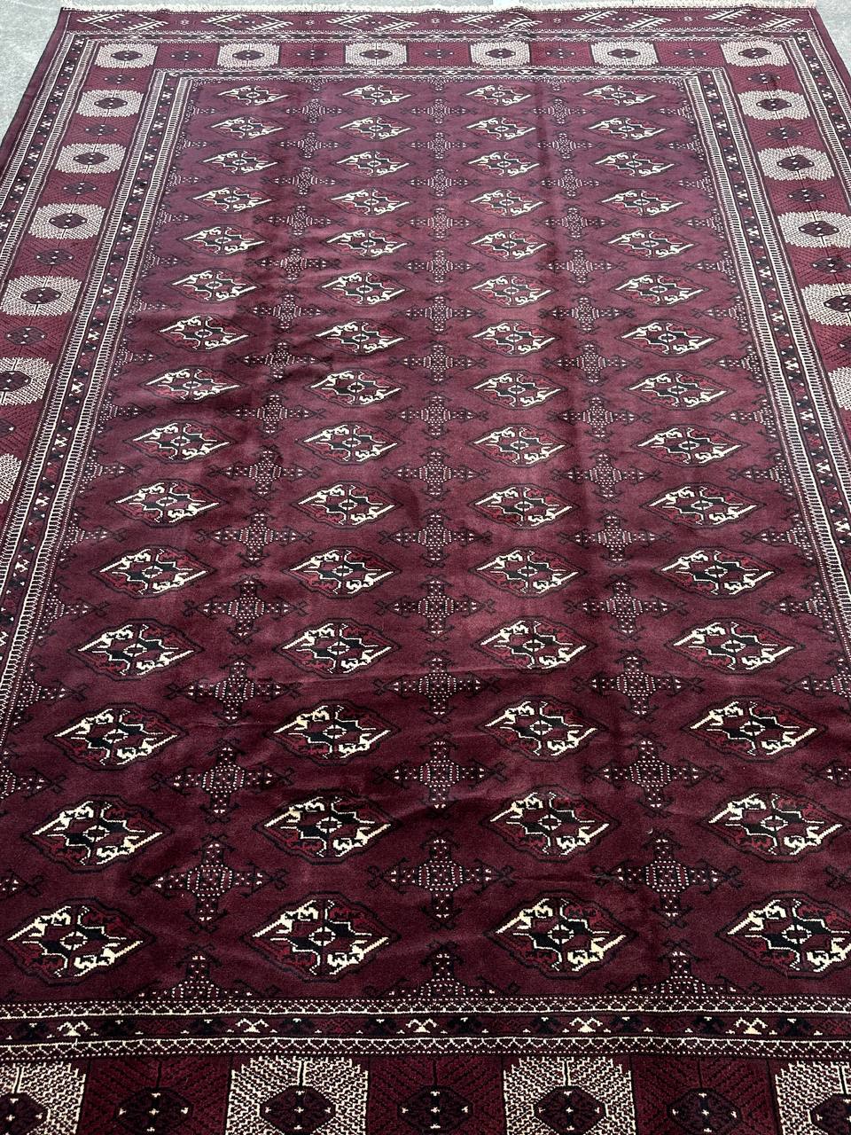 3.7x2.6M Chocolate Tone Turkoman Bokhara Rug - Image 6