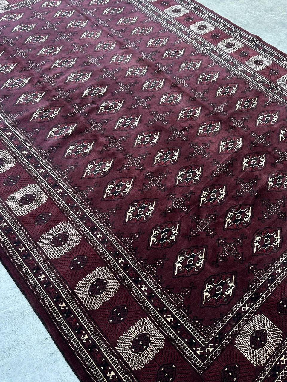3.7x2.6M Chocolate Tone Turkoman Bokhara Rug - Image 4