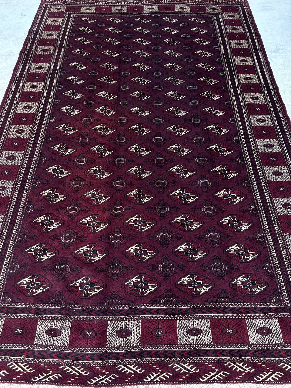 3.8x2.5M Chocolate Tone Turkoman Bokhara Rug - Image 7