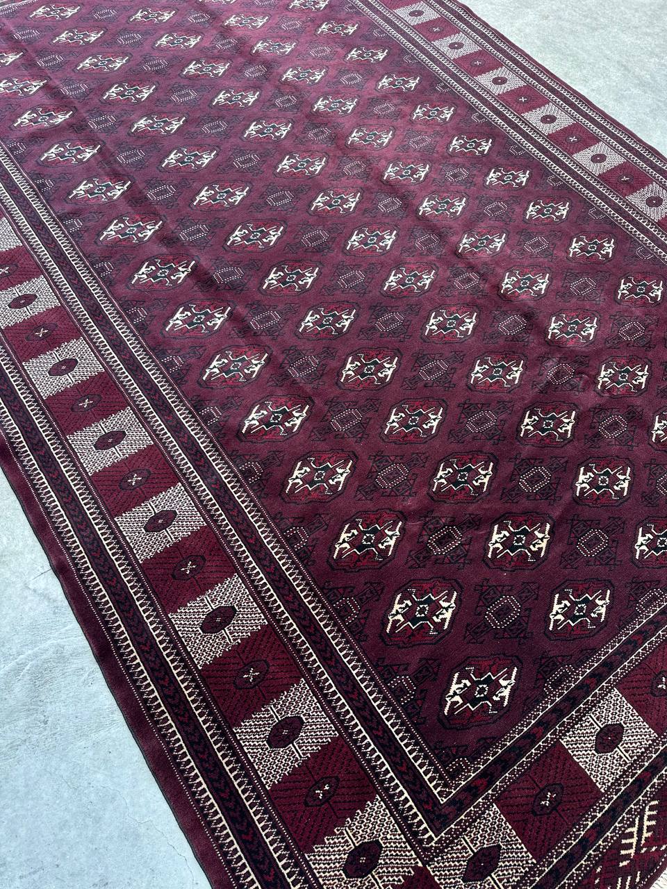 3.8x2.5M Chocolate Tone Turkoman Bokhara Rug - Image 5