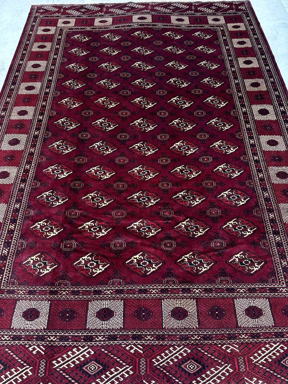3.8x2.6M Chocolate Tone Turkoman Bokhara Rug - Image 6