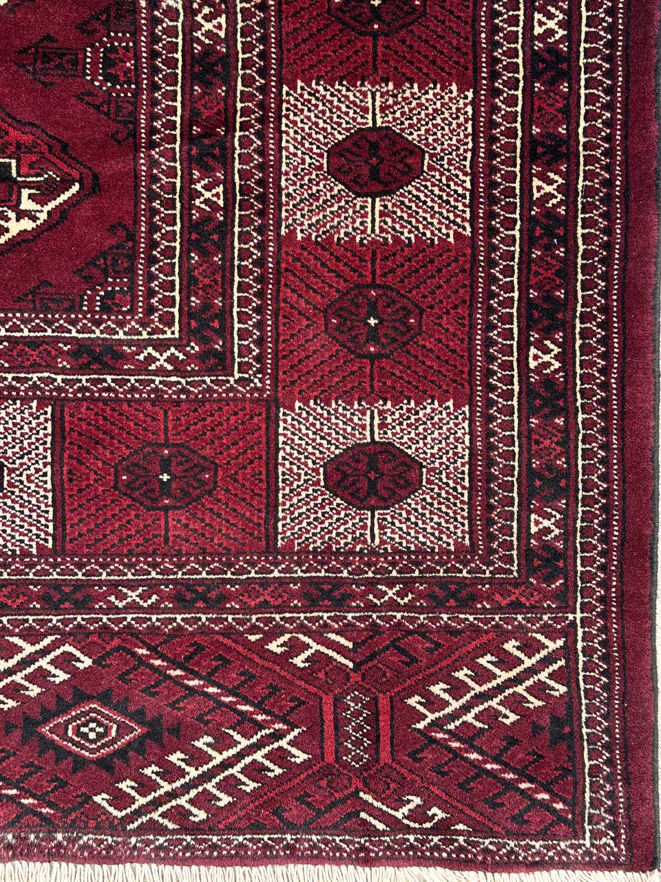 3.8x2.6M Chocolate Tone Turkoman Bokhara Rug - Image 7