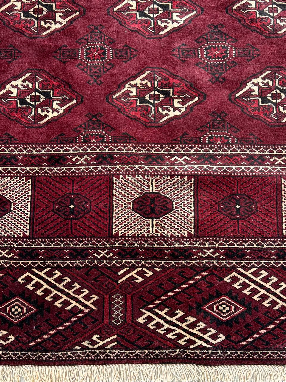 3.8x2.6M Chocolate Tone Turkoman Bokhara Rug - Image 4