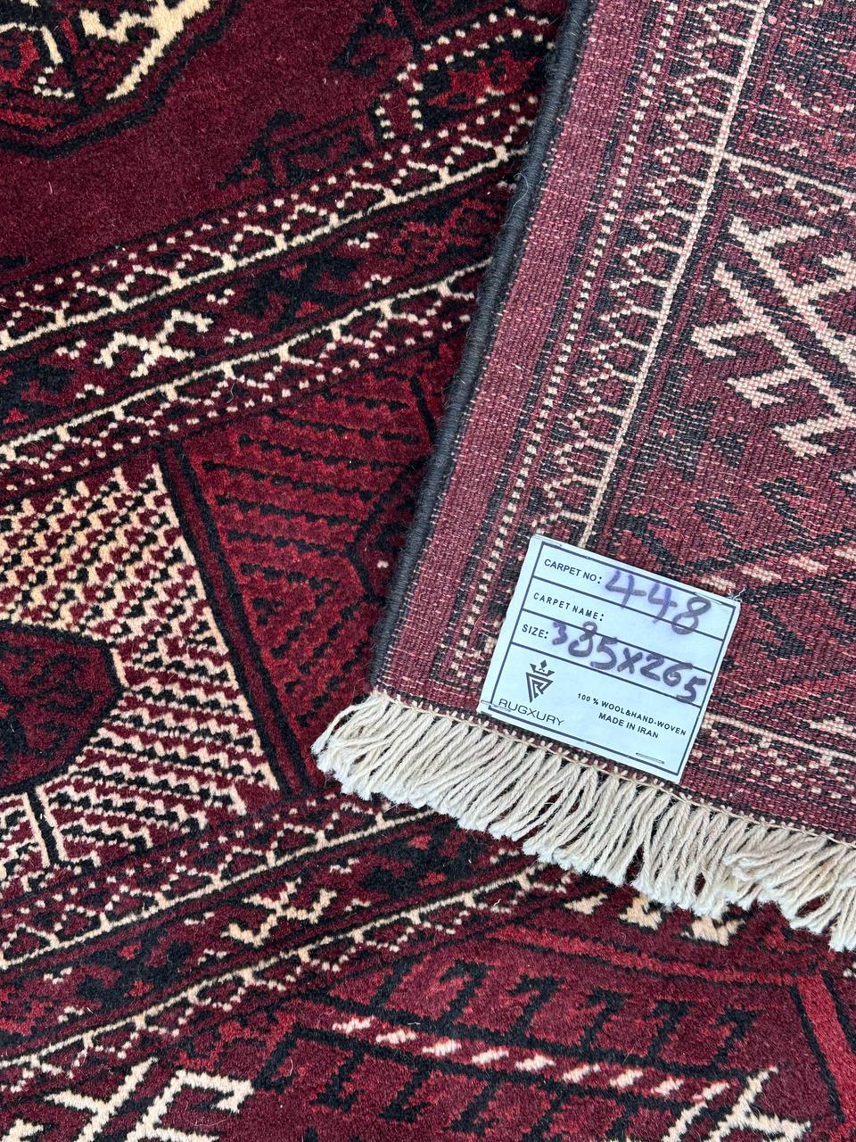 3.8x2.6M Chocolate Tone Turkoman Bokhara Rug - Image 10