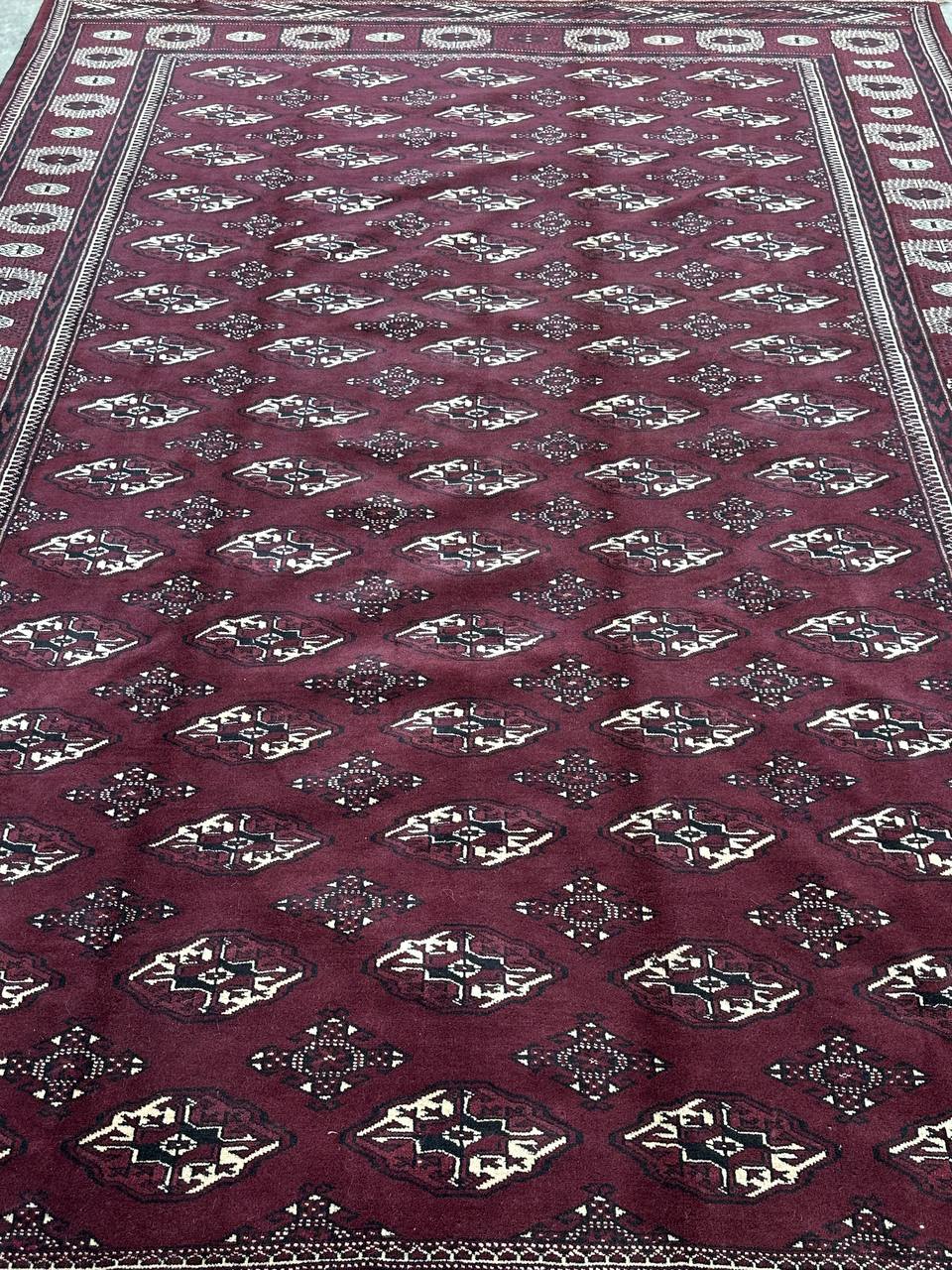 3.9x2.6M Chocolate Tone Turkoman Bokhara Rug - Image 9