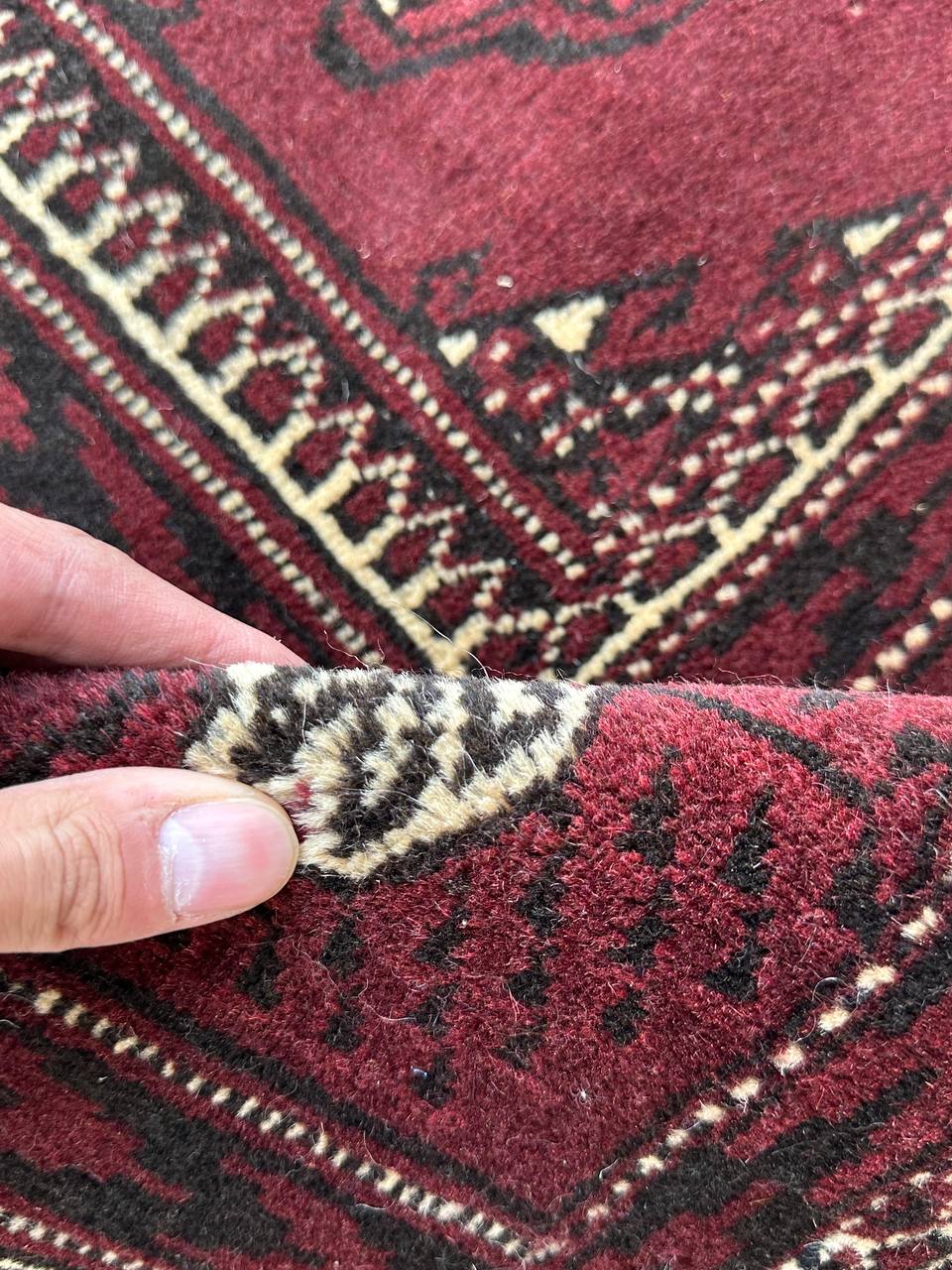 3.9x2.6M Chocolate Tone Turkoman Bokhara Rug - Image 7