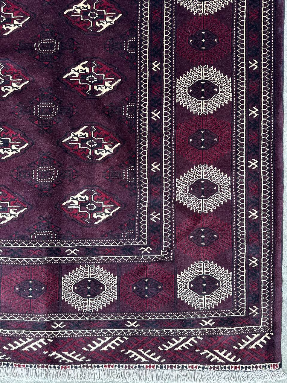 3.8x3M Chocolate Tone Turkoman Bokhara Rug - Image 9