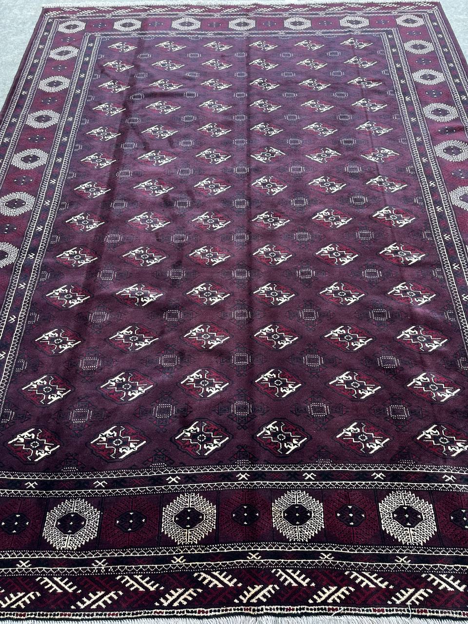 3.8x3M Chocolate Tone Turkoman Bokhara Rug - Image 7