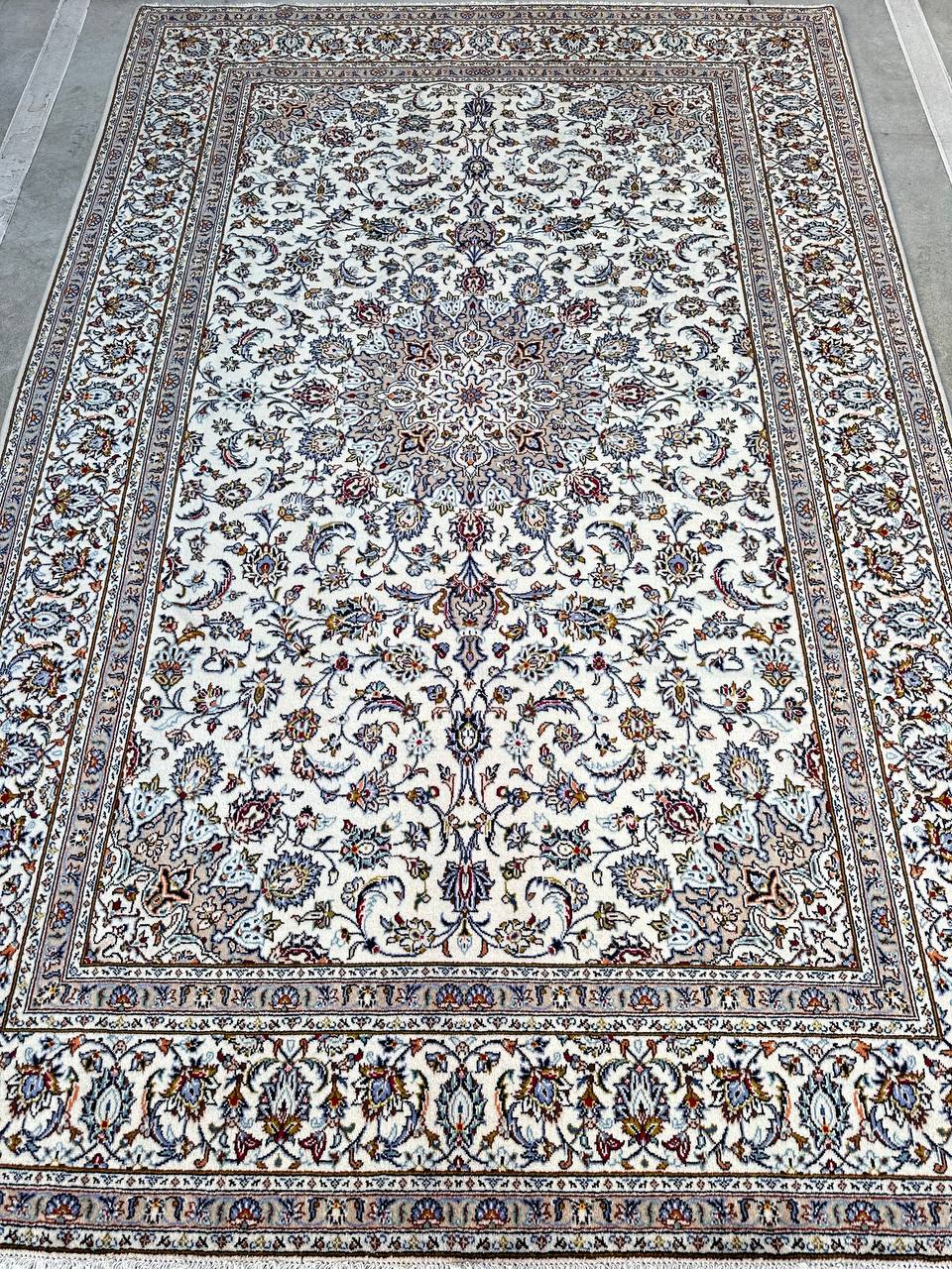 3x2M Beige Persian Kashan Rug