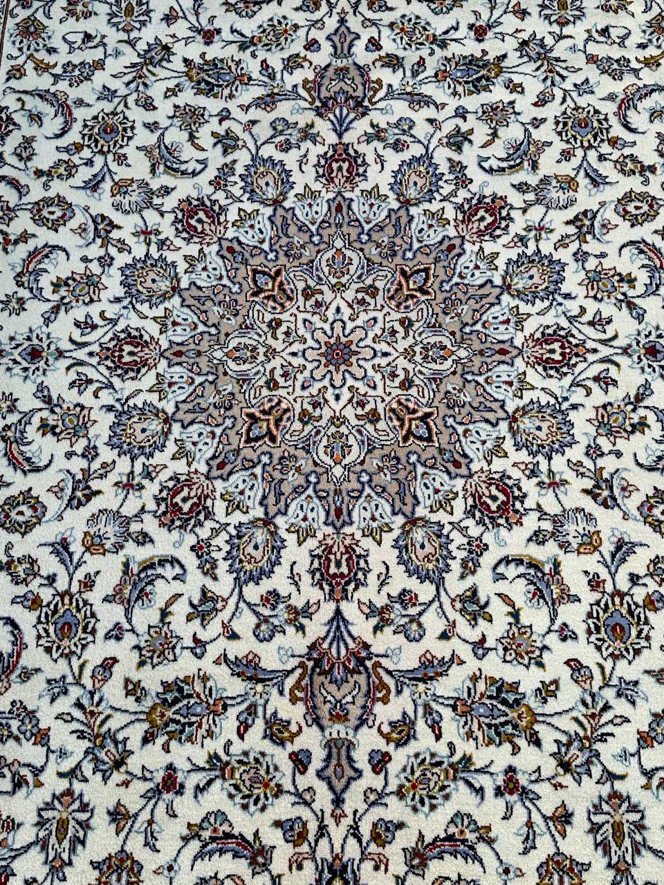 3x2M Beige Persian Kashan Rug - Image 7