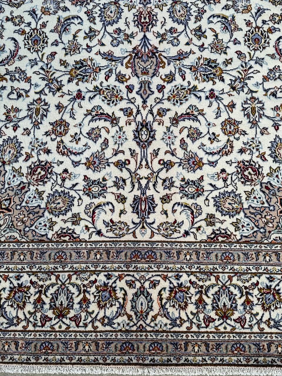 3x2M Beige Persian Kashan Rug - Image 8