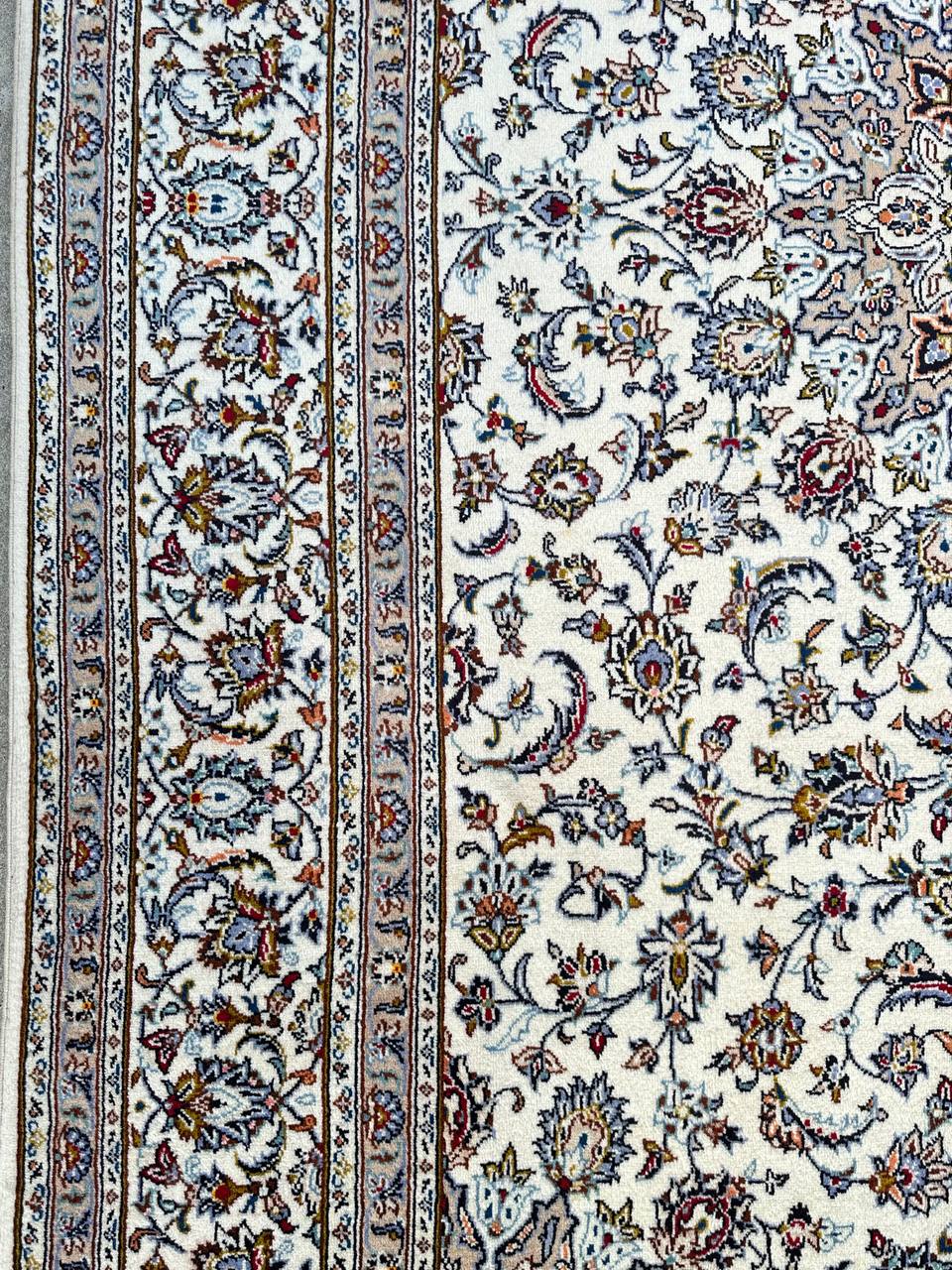 3x2M Beige Persian Kashan Rug - Image 5