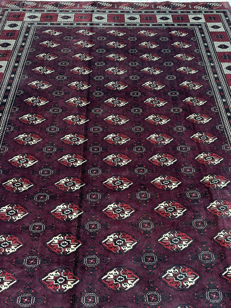 3.4x2.5M Chocolate Tone Turkoman Bokhara Rug - Image 7