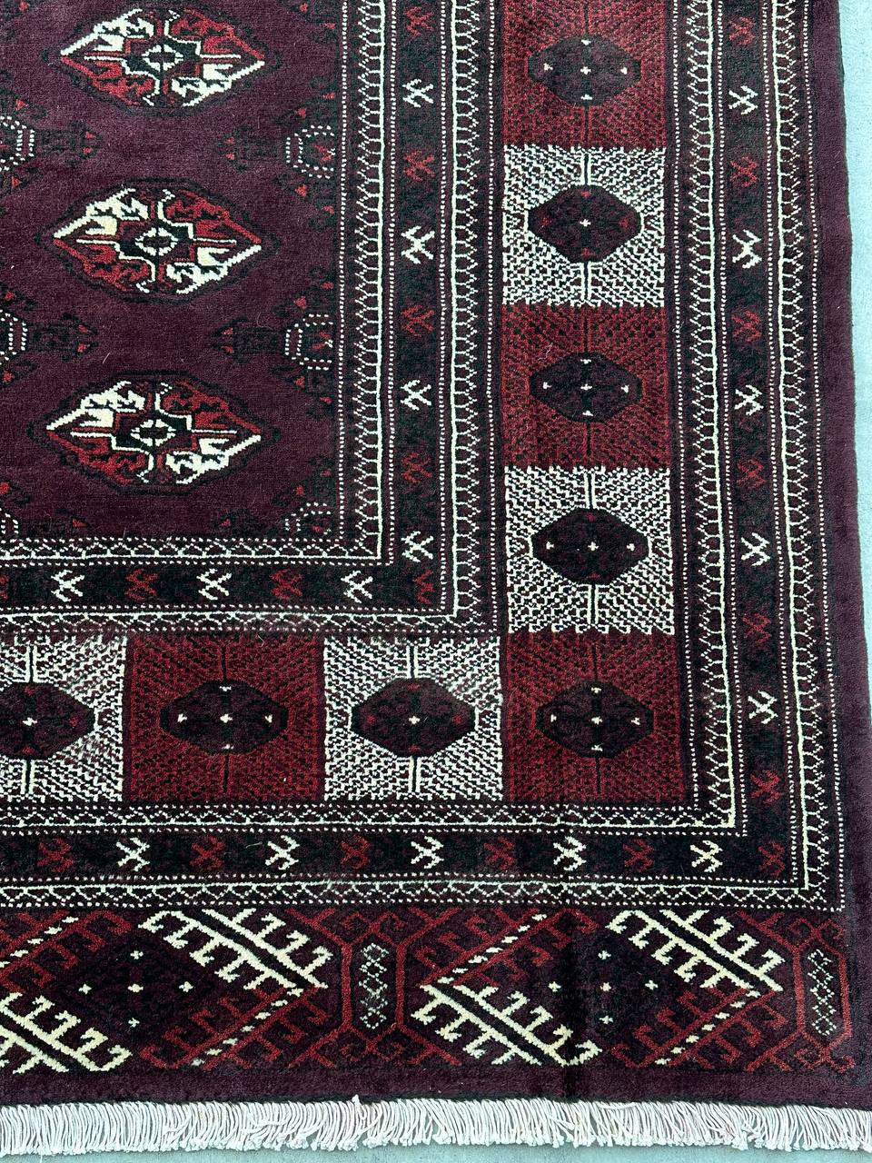 3.4x2.5M Chocolate Tone Turkoman Bokhara Rug - Image 3