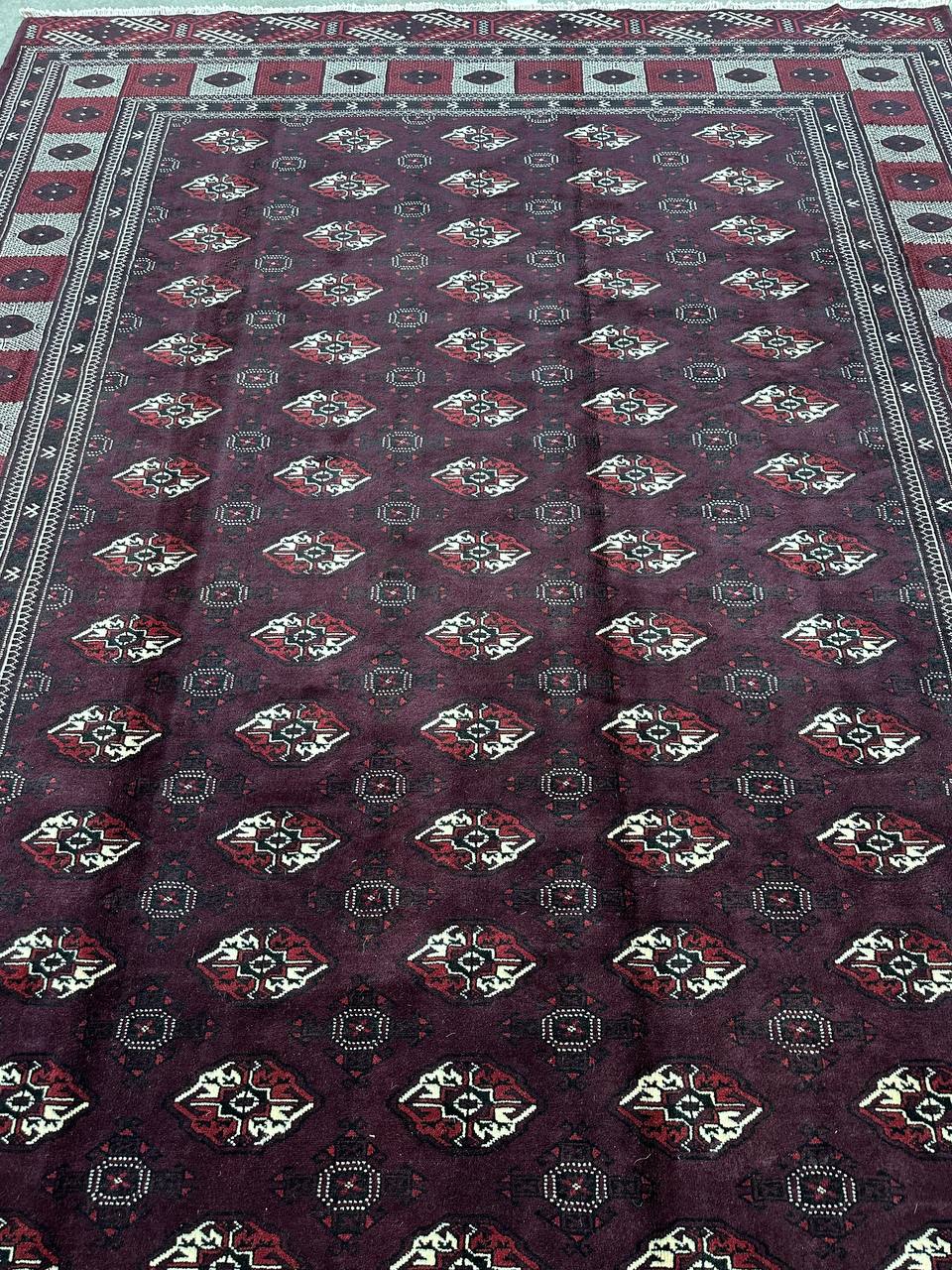 3.4x2.5M Chocolate Tone Turkoman Bokhara Rug - Image 2