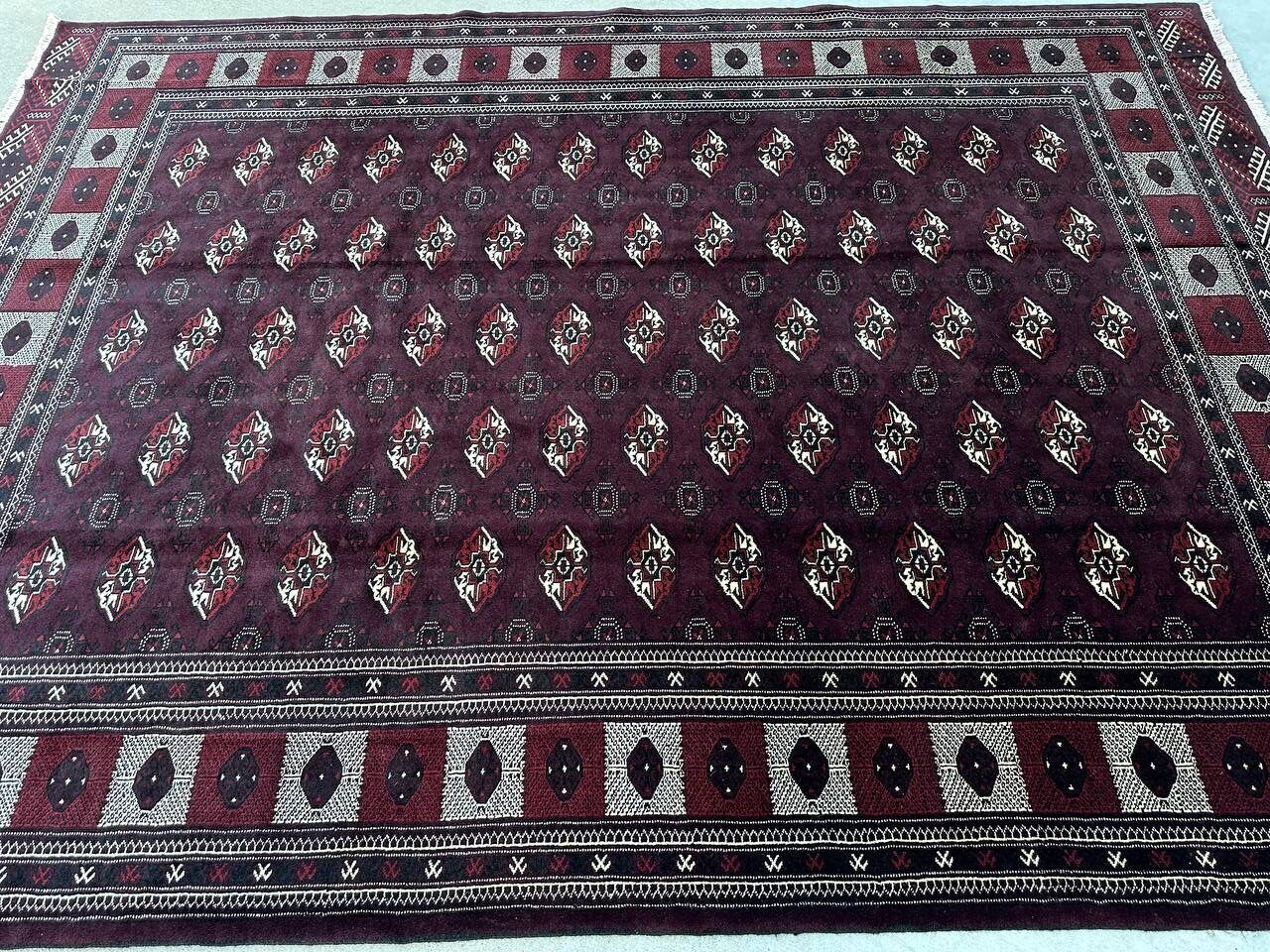 3.4x2.5M Chocolate Tone Turkoman Bokhara Rug - Image 12