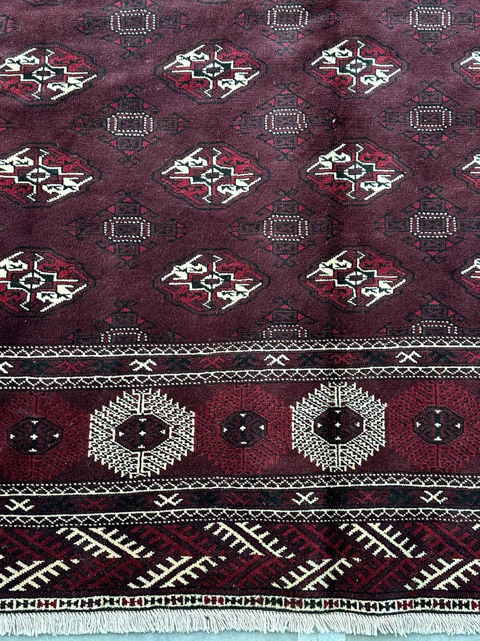 3.7x2.6M Chocolate Tone Turkoman Bokhara Rug - Image 5