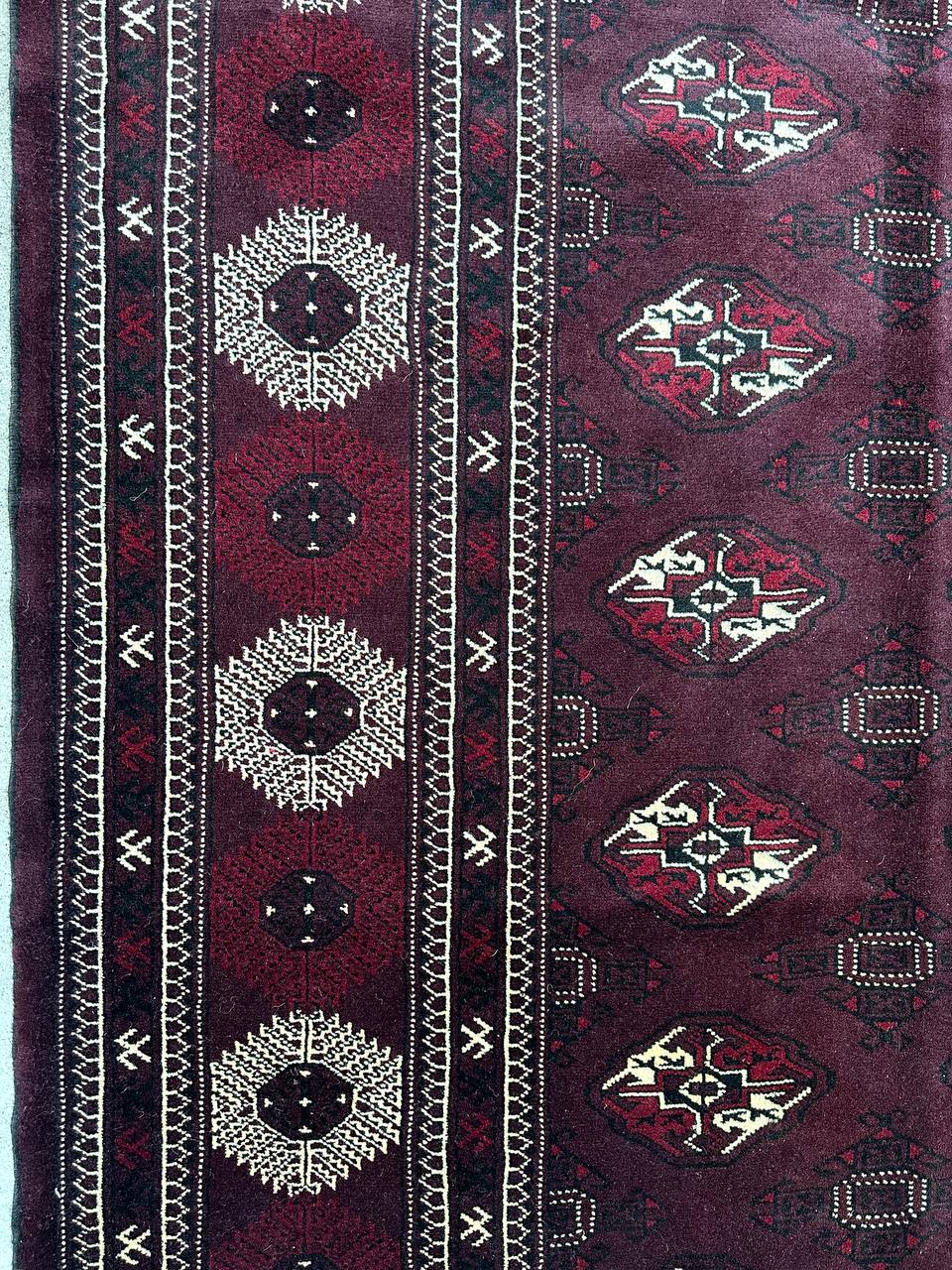 3.7x2.6M Chocolate Tone Turkoman Bokhara Rug - Image 7