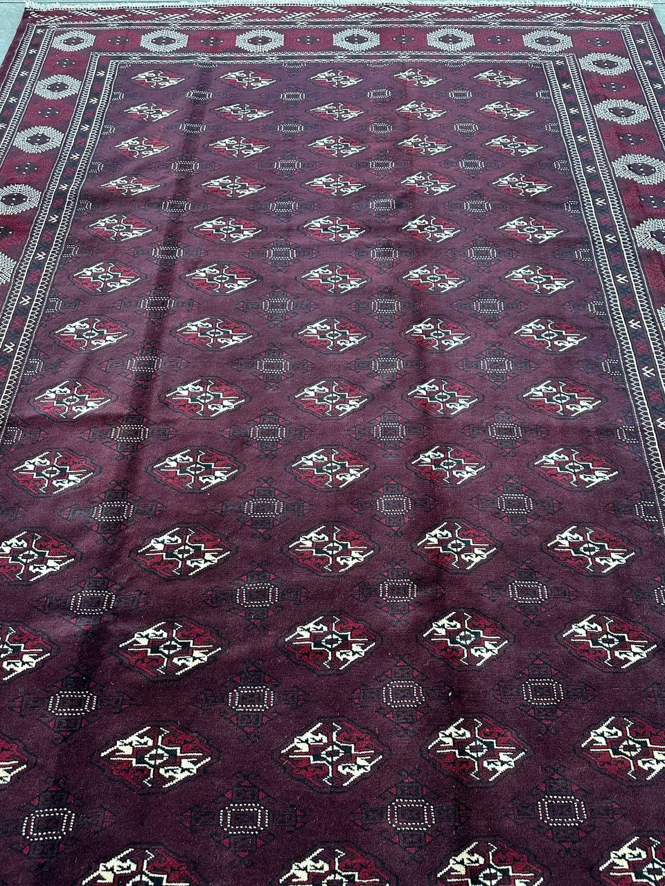 3.7x2.6M Chocolate Tone Turkoman Bokhara Rug - Image 4