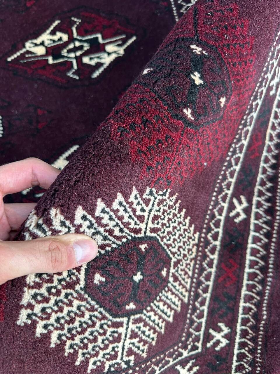 3.7x2.6M Chocolate Tone Turkoman Bokhara Rug - Image 8