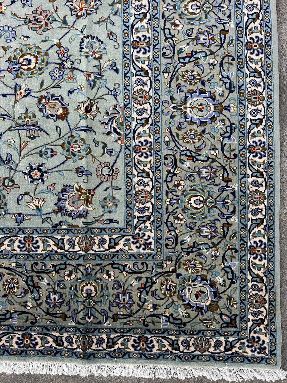 4x3M Signed Pistachio Tone Persian Kashan Rug - Image 10