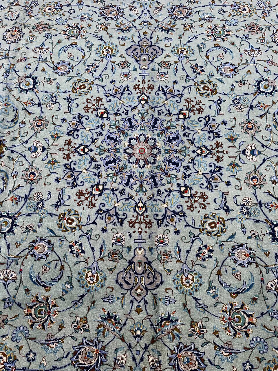 4x3M Signed Pistachio Tone Persian Kashan Rug - Image 2