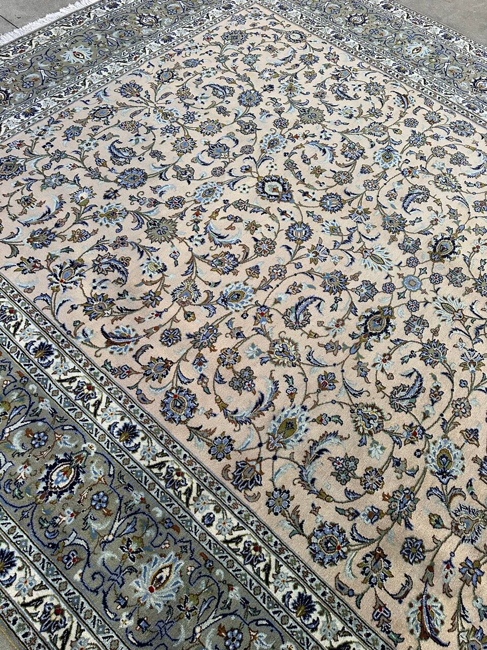 4x3M Signed Beige Kashan Rug - Image 2