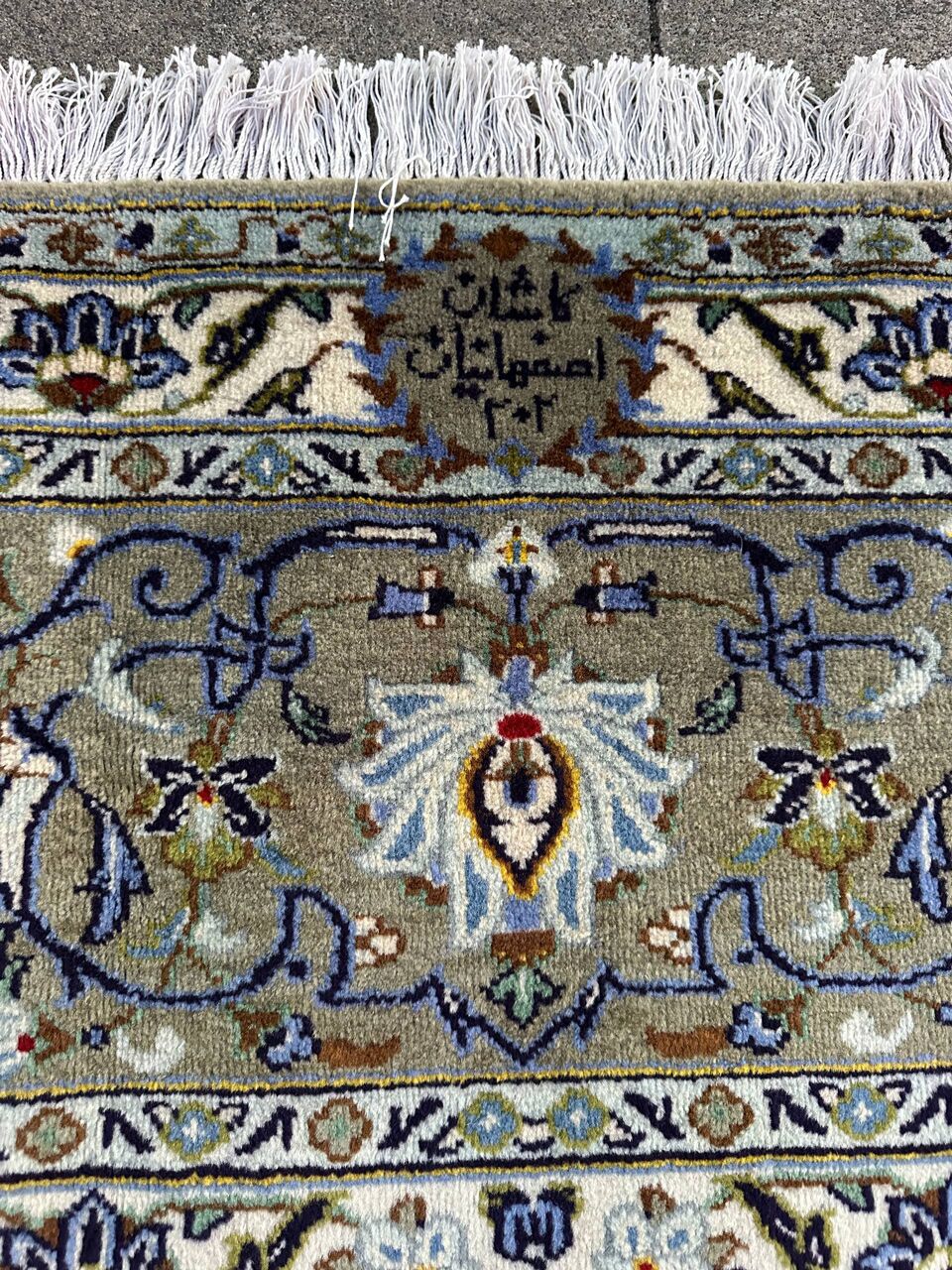 4x3M Signed Beige Kashan Rug - Image 5