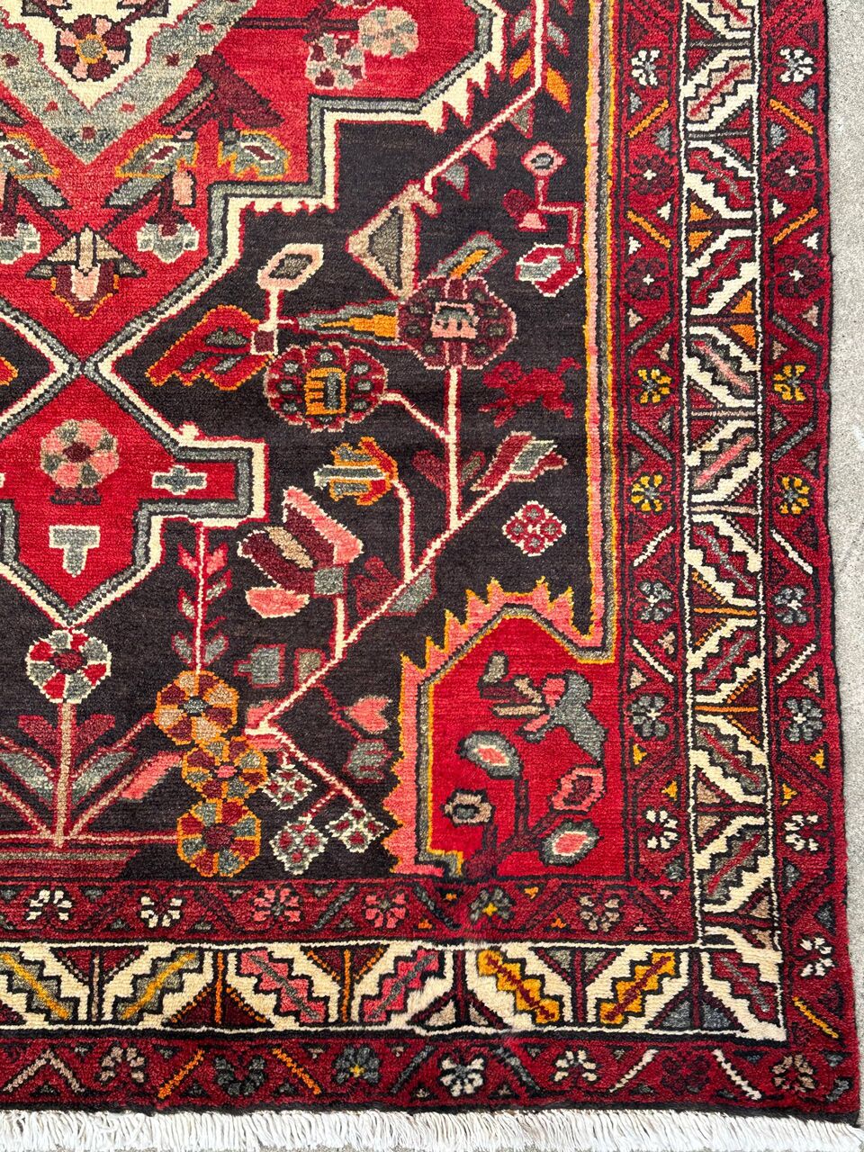 2x1.2M Vintage Persian Saveh Rug - Image 4