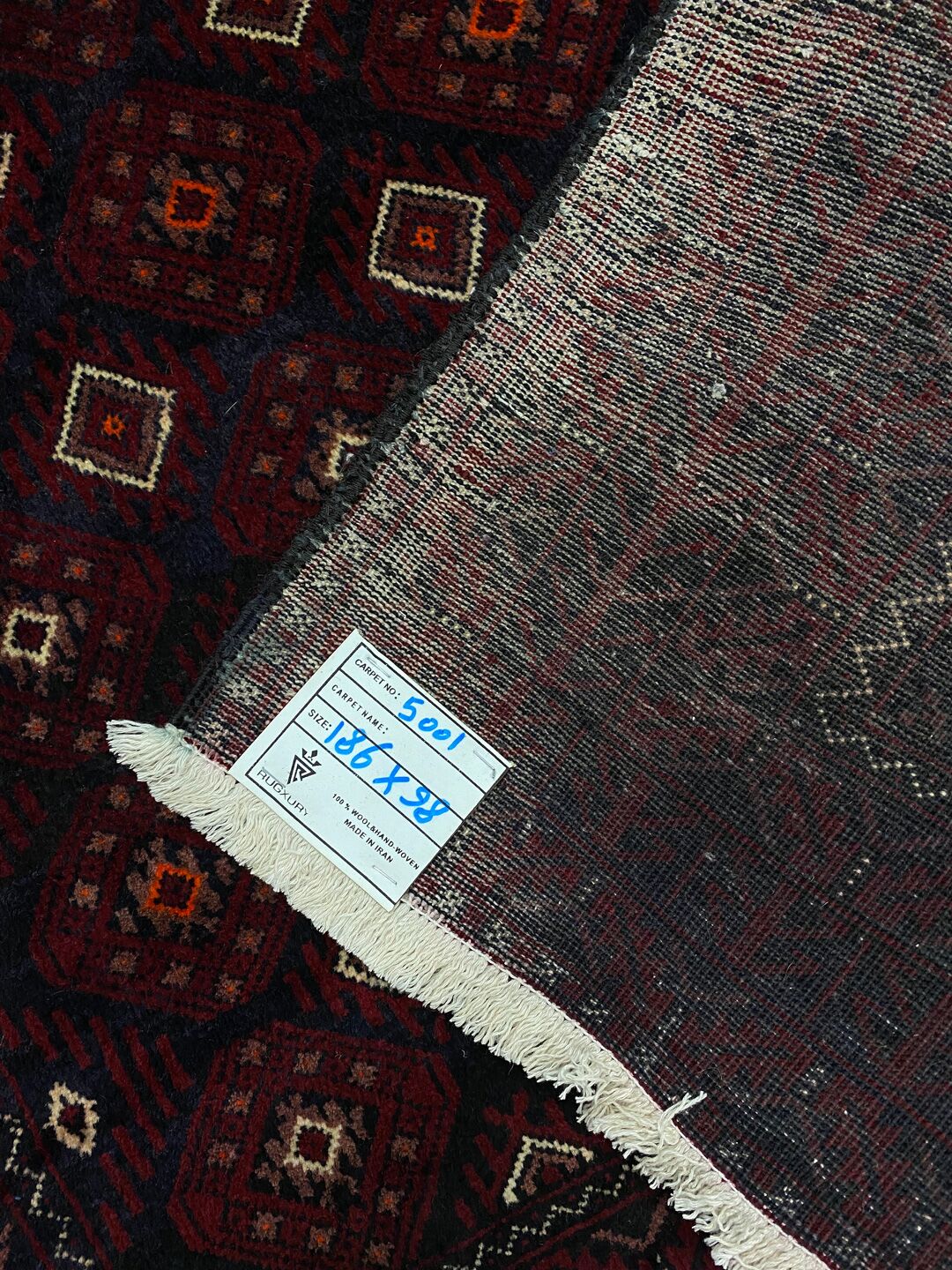 1.9x1M Persian Balouchi Nomadic Rug - Image 6