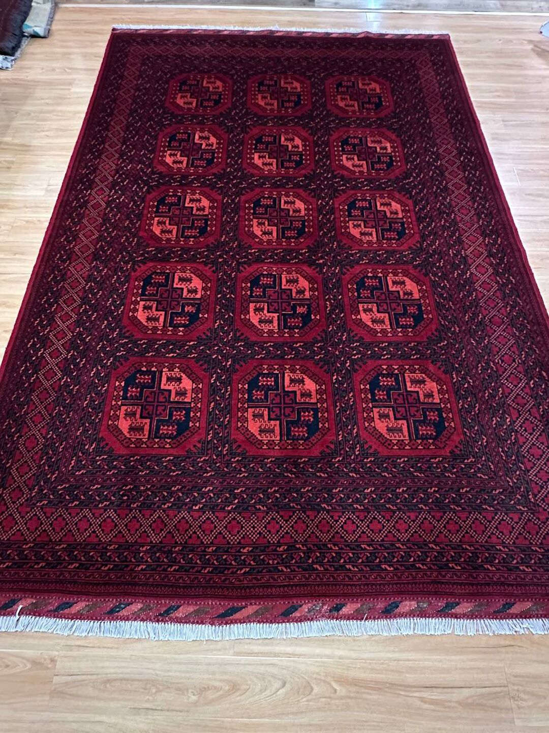 3.17 x 2.18M Antique Afghan Ersari Rug - Image 2