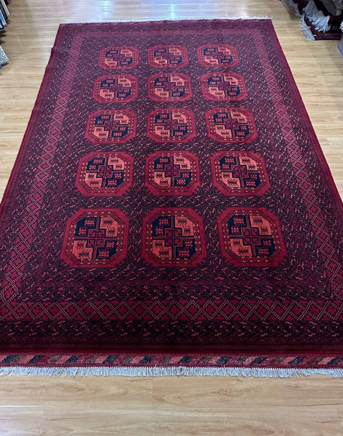 3.17 x 2.18M Antique Afghan Ersari Rug - Image 6