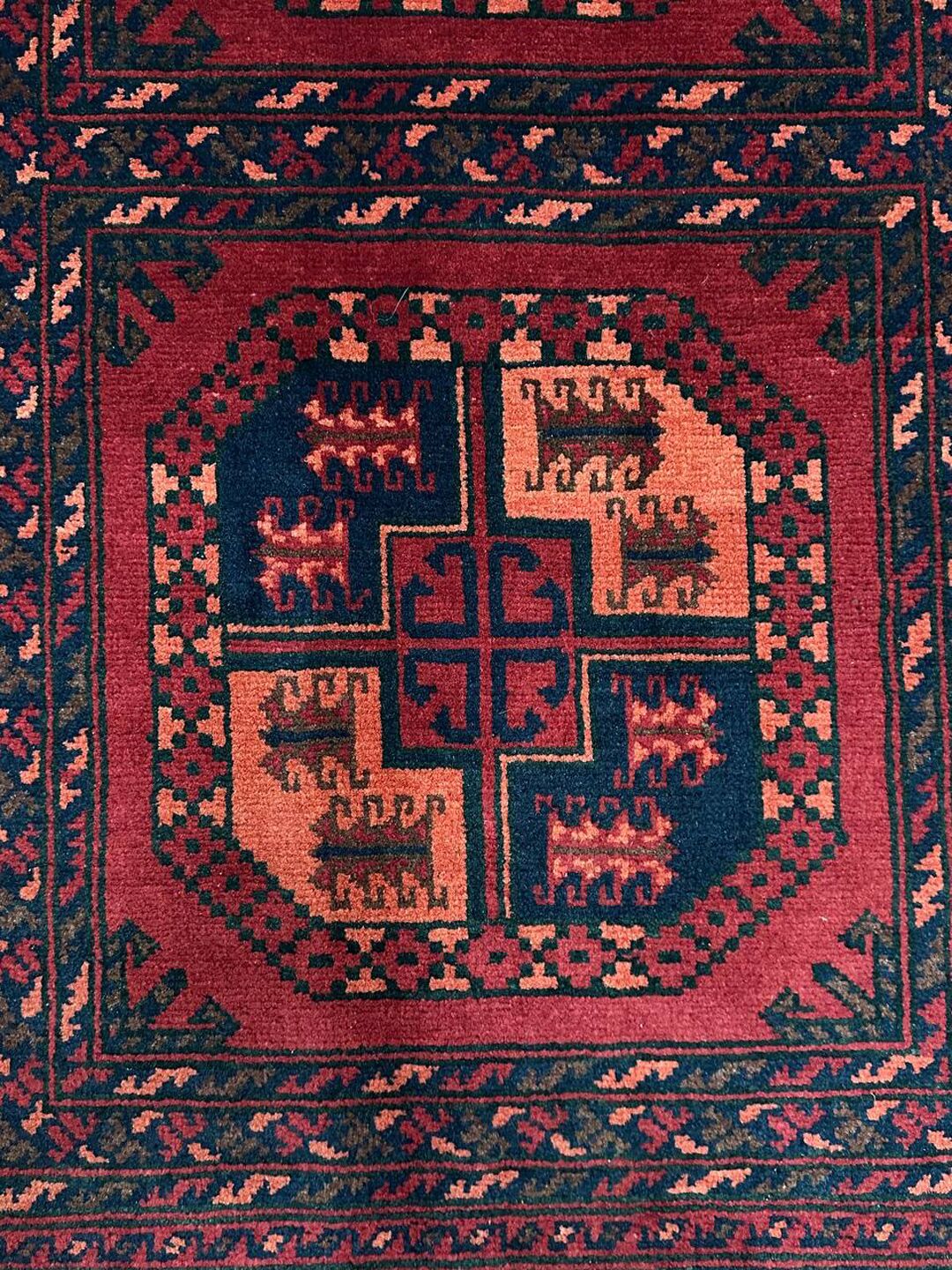 3.17 x 2.18M Antique Afghan Ersari Rug - Image 3