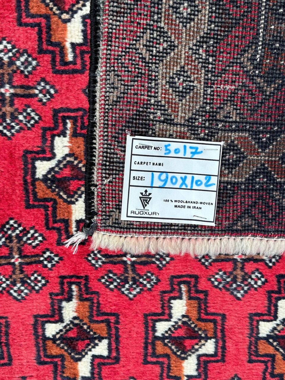 1.9x1M Persian Balouchi Nomadic Rug - Image 7