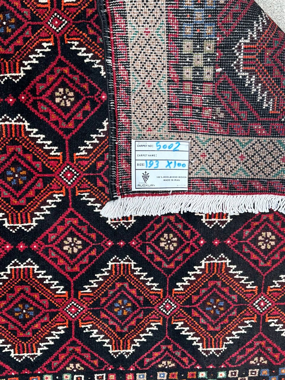 1.9x1M Persian Balouchi Nomadic Rug - Image 7
