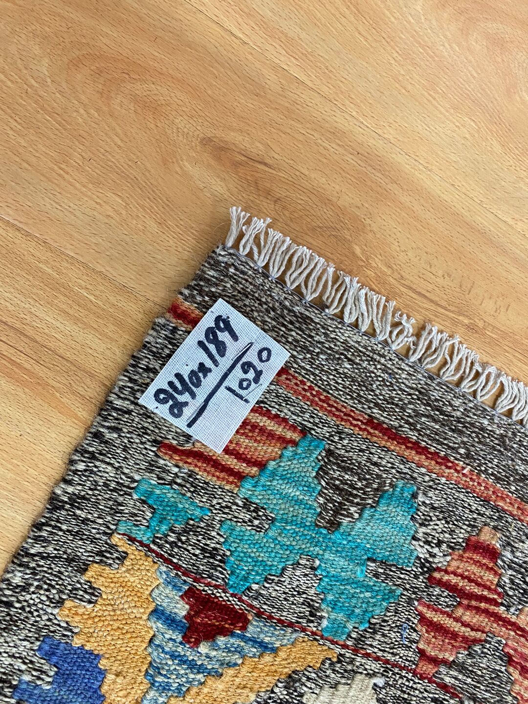 2.4x1.9 M Boho Maymana Afghan Kilim - Image 6