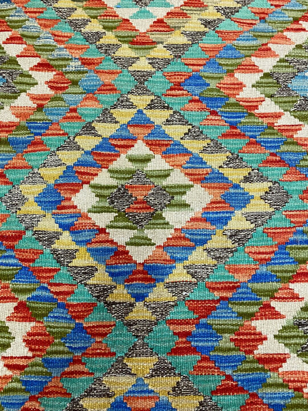 2.9 x 0.9 M Boho Maymana Afghan Kilim Runner - Image 5