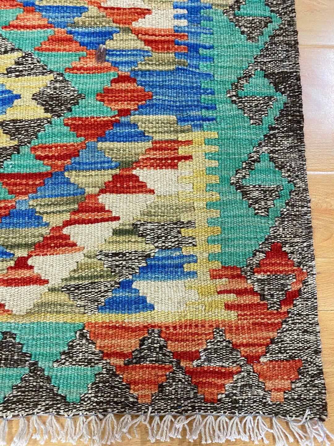 2.9 x 0.9 M Boho Maymana Afghan Kilim Runner - Image 6