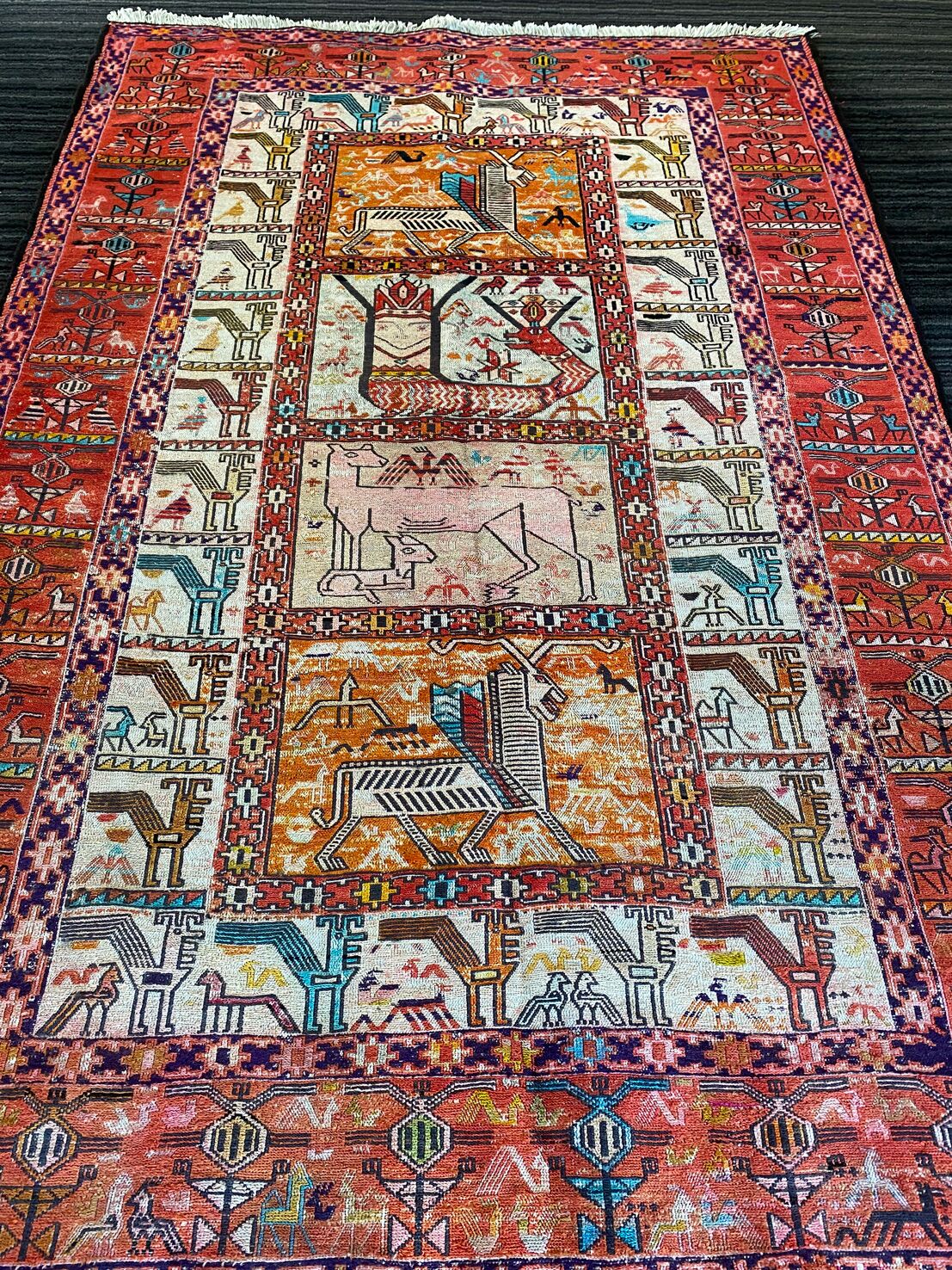 Antique Persian Sumak Kilim Rug (95 Yeras Old) - Image 2