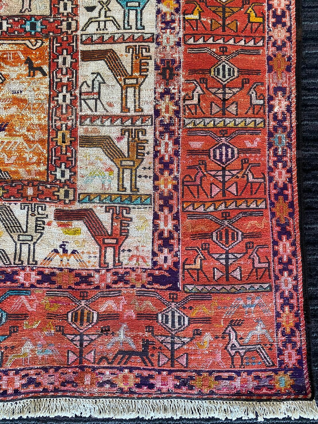 Antique Persian Sumak Kilim Rug (95 Yeras Old) - Image 4