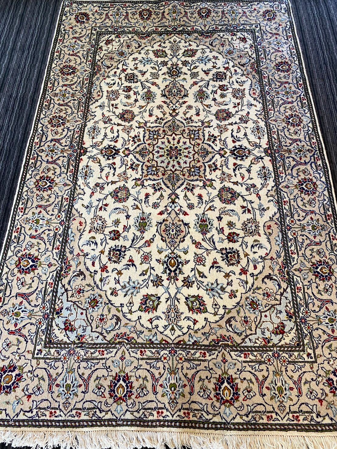 2.2x1.4M Beige Persian Kashan - Image 2