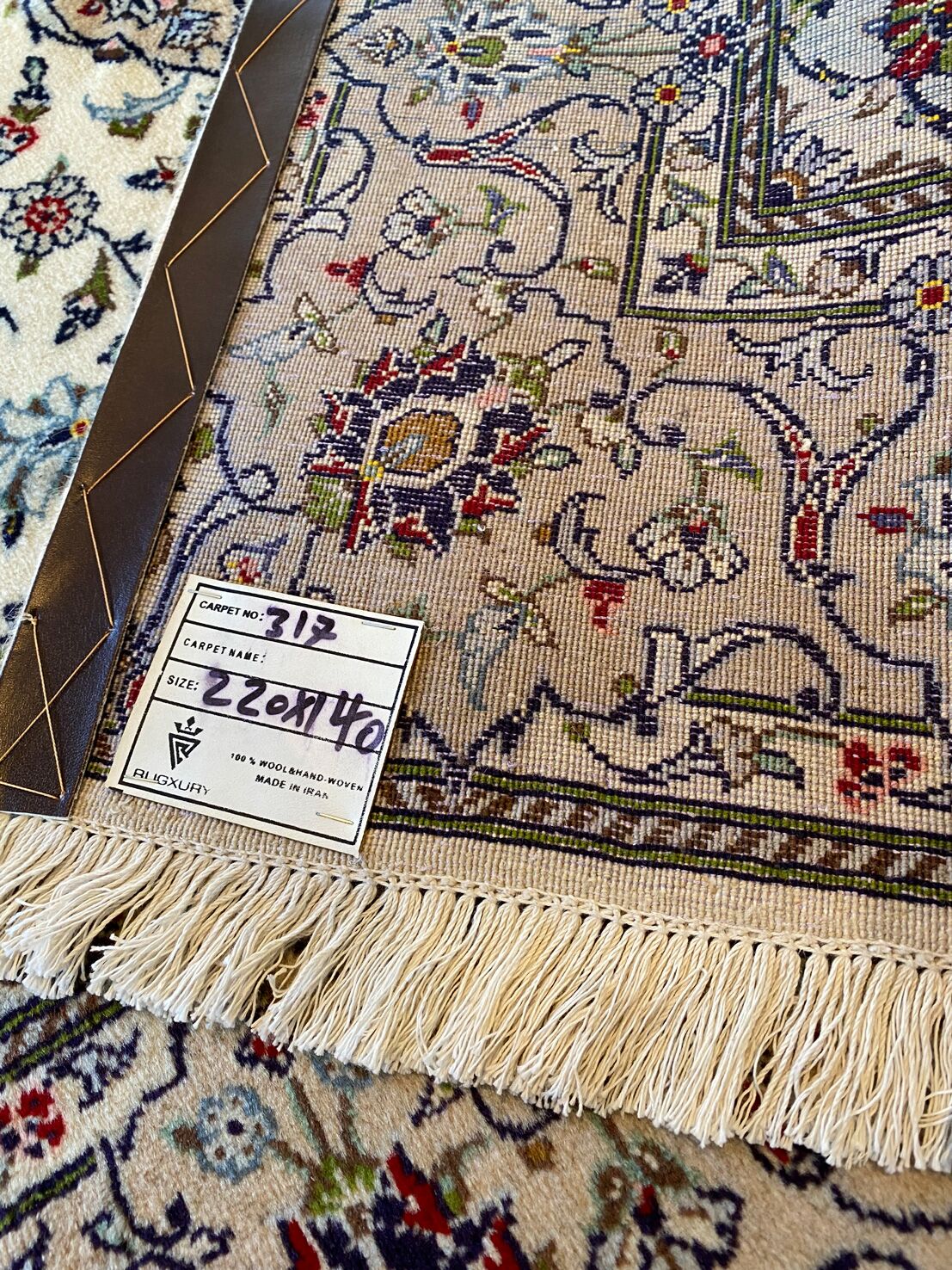 2.2x1.4M Beige Persian Kashan - Image 9