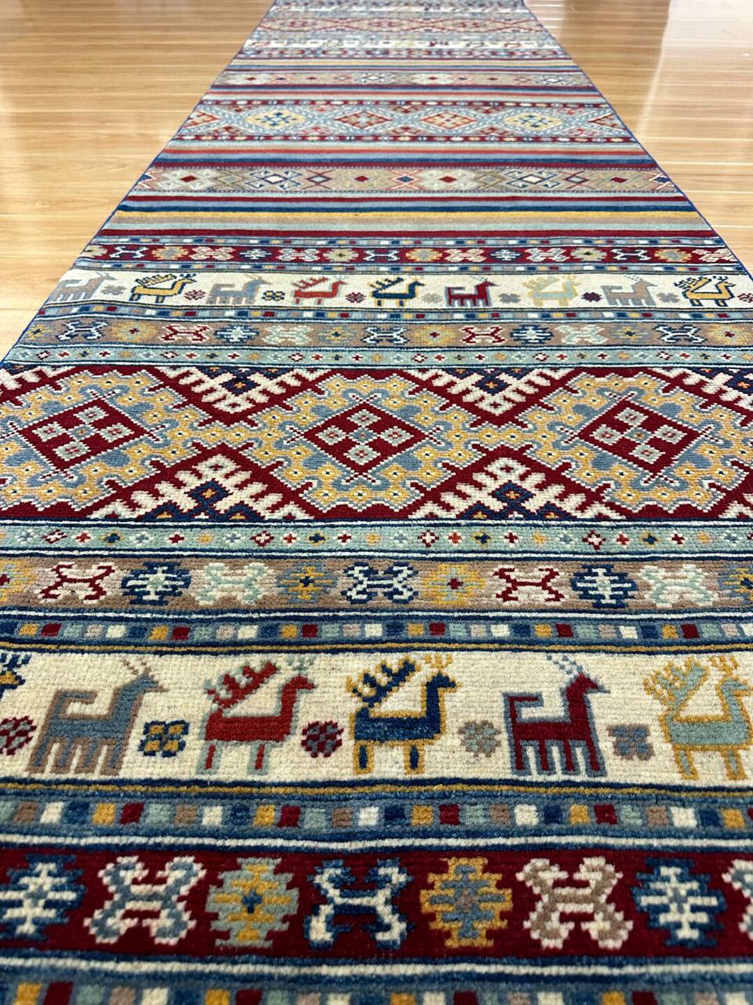 2.9 m Super Kazak Afghan Runner - Image 4